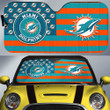 Miami Dolphins Car Sunshade Custom US Flag Style
