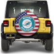 Miami Dolphins Spare Tire Covers Custom US Flag Style