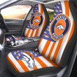 Denver Broncos Car Seat Covers Custom US Flag Style