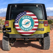 Miami Dolphins Spare Tire Covers Custom US Flag Style