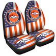 Denver Broncos Car Seat Covers Custom US Flag Style