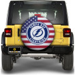 Tampa Bay Lightning Spare Tire Covers Custom US Flag Style