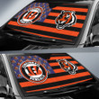 Cincinnati Bengals Car Sunshade Custom US Flag Style