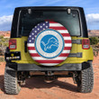 Detroit Lions Spare Tire Covers Custom US Flag Style