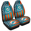 Miami Dolphins Car Seat Covers Custom US Flag Style