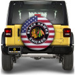 Chicago Blackhawks Spare Tire Covers Custom US Flag Style