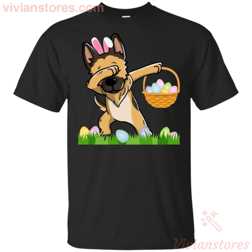 Funny German Shepherd Dabbing Happy Easter Day Eggs Gift Shirt MN03