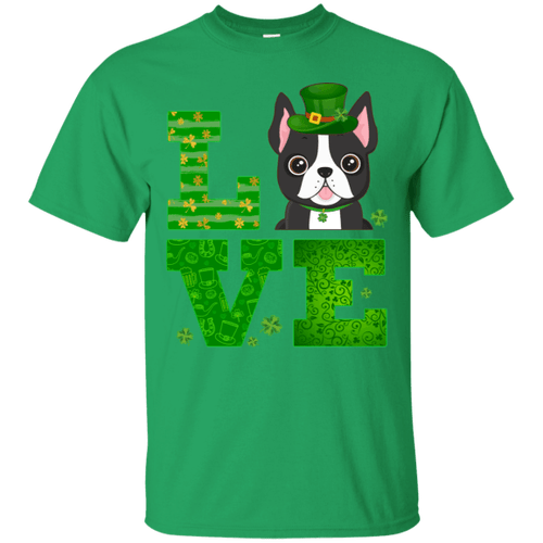 Love French Bulldog St Patricks Day Green Shamrock T-Shirt VA01