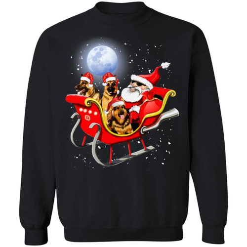 German Shepherds Santa Sleigh Christmas Dog Sweatshirt Xmas Gift