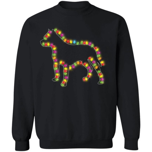 Pit Bull Christmas Lights Dog Sweatshirt Xmas Gift Idea