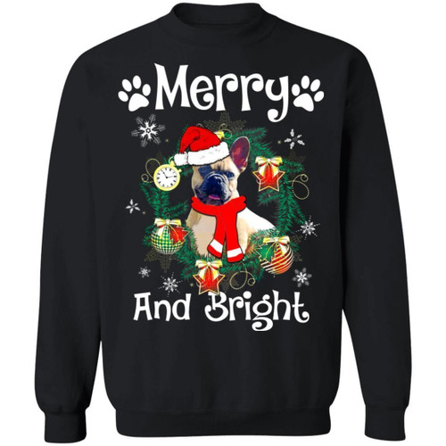 Merry And Bright French Bulldog Xmas Sweater