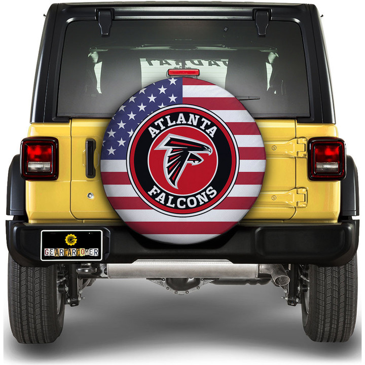 Atlanta Falcons Spare Tire Covers Custom US Flag Style