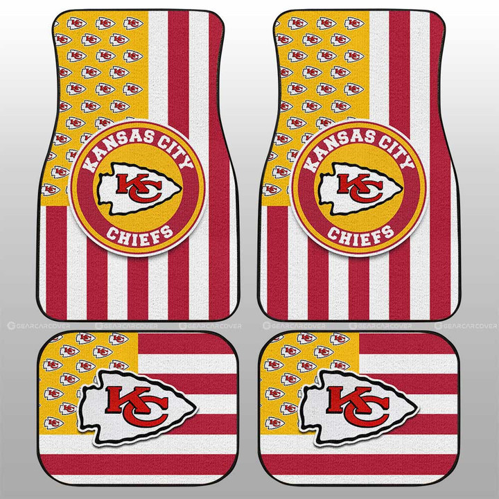 Kansas City Chiefs Car Floor Mats Custom US Flag Style