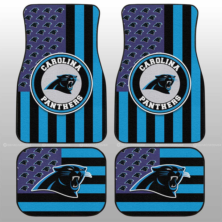 Carolina Panthers Car Floor Mats Custom US Flag Style
