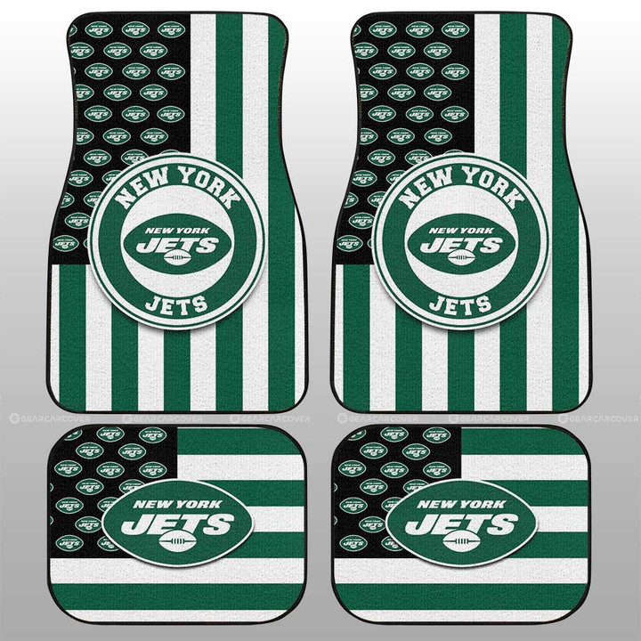 New York Jets Car Floor Mats Custom US Flag Style