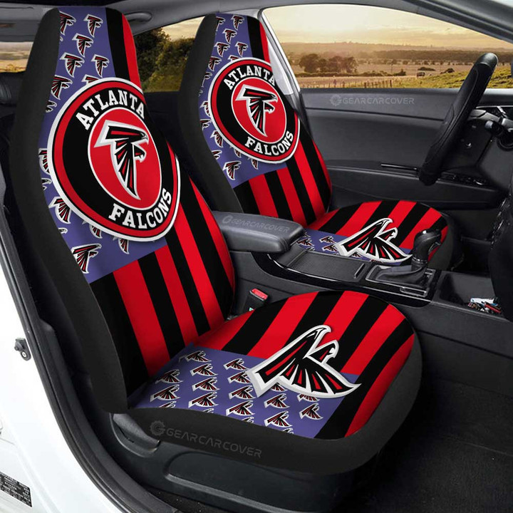 Atlanta Falcons Car Seat Covers Custom US Flag Style