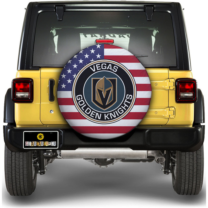 Vegas Golden Knights Spare Tire Covers Custom US Flag Style