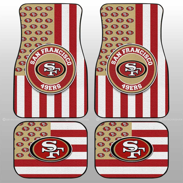 San Francisco 49ers Car Floor Mats Custom US Flag Style