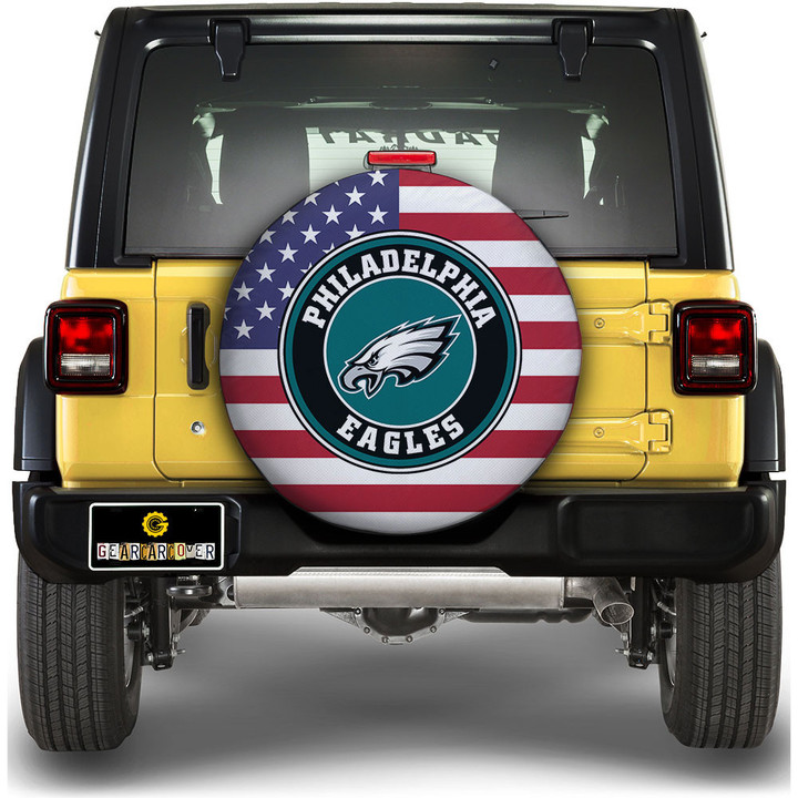 Philadelphia Eagles Spare Tire Covers Custom US Flag Style