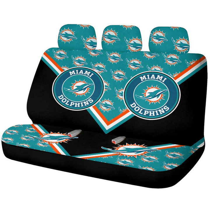 Miami Dolphins Car Back Seat Cover Custom Car Decorations For Fans