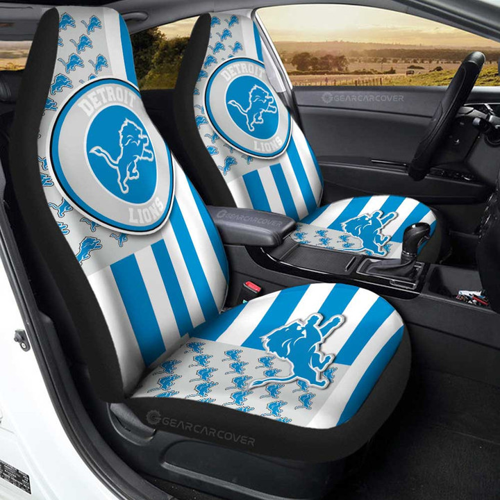 Detroit Lions Car Seat Covers Custom US Flag Style
