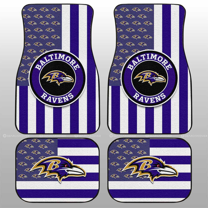 Baltimore Ravens Car Floor Mats Custom US Flag Style