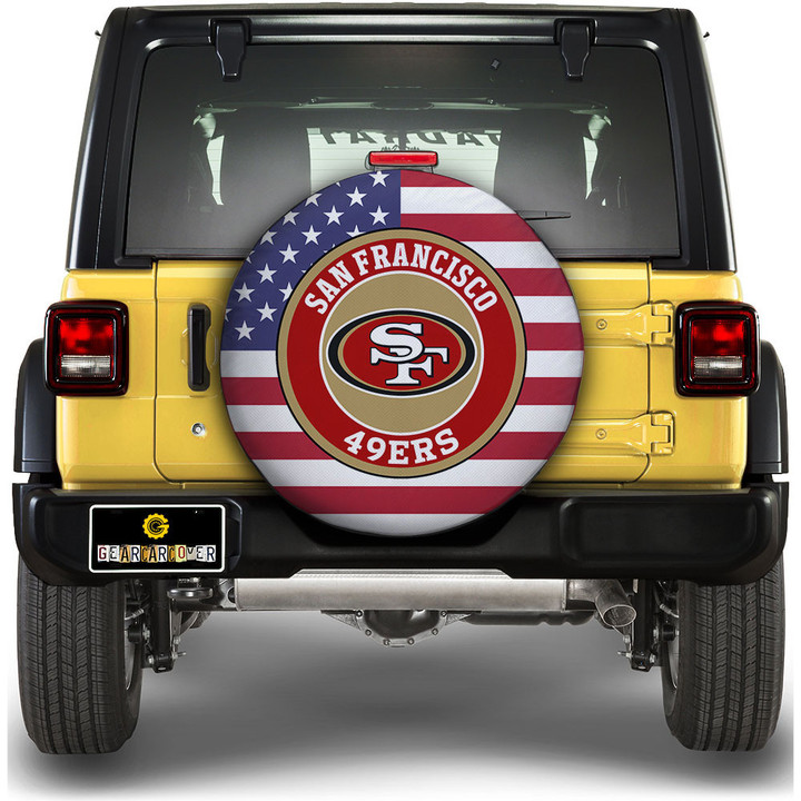 San Francisco 49ers Spare Tire Covers Custom US Flag Style
