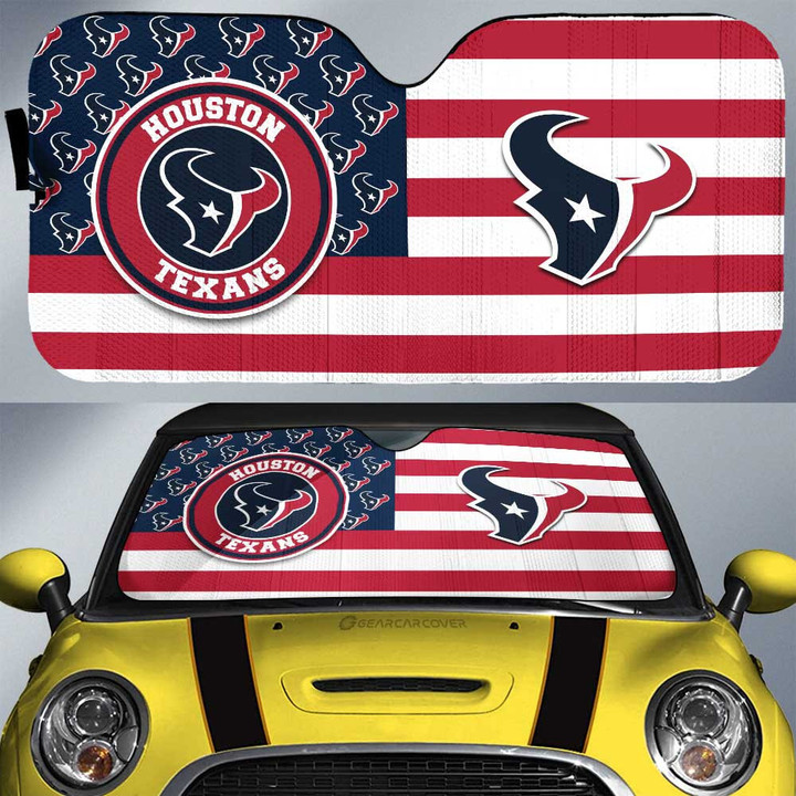 Houston Texans Car Sunshade Custom US Flag Style