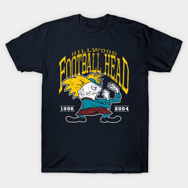 FOOTBALL HEAD T-Shirt 1996 2004 Cartoon Hey Arnold! Parody The Fighting Irish TV T Shirt