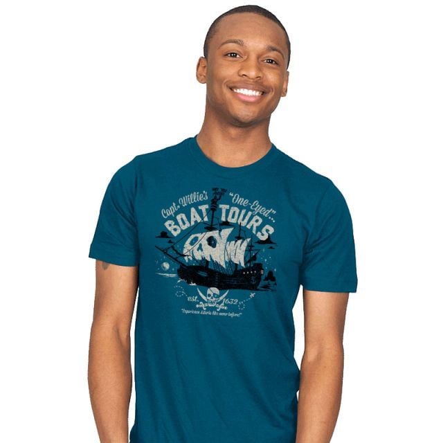 One-Eyed Boat Tours Exclusive T-Shirt 1632 movie pirate ship The Goonies T Shirt