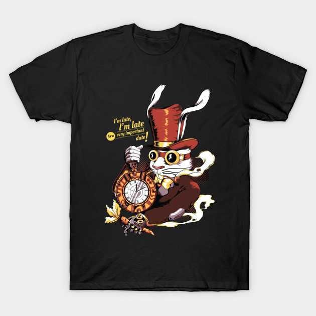 The Steampunk White Rabbit Alice In Wonderland T-Shirt Alice In Wonderland T Shirt