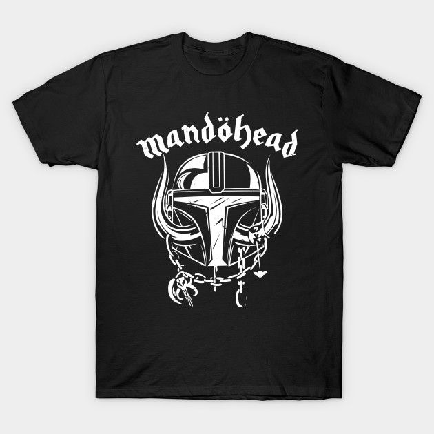 Mandohead T-Shirt Motorhead Parody Star Wars The Mandalorian TV T Shirt