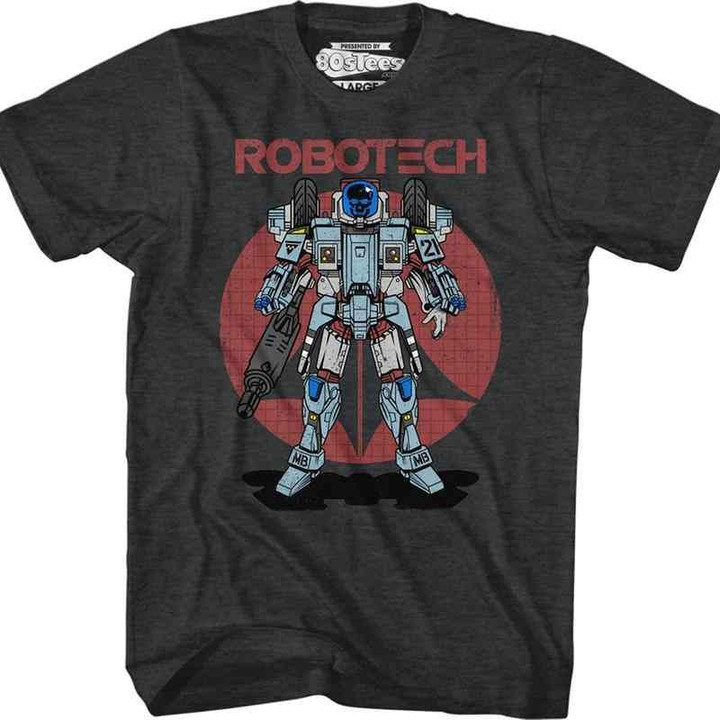 Black Armored Cyclone Robotech T-Shirt 80S CARTOON T Shirt