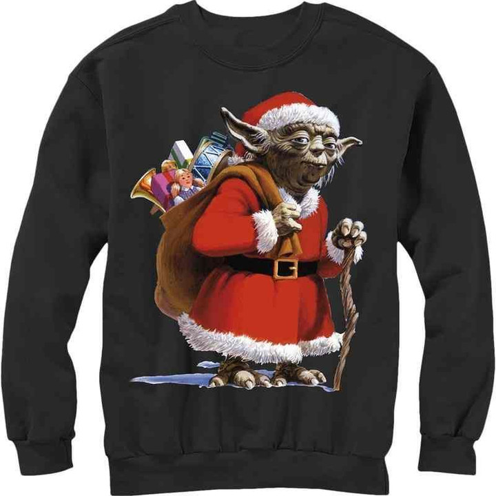Star Wars Yoda Santa Claus Ugly Faux Christmas Sweater T Shirt 80s Movie T Shirt