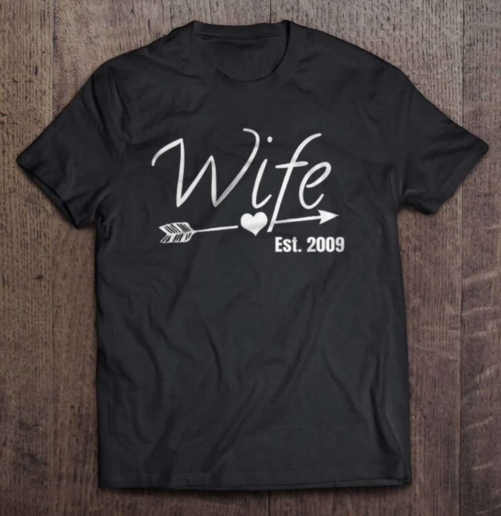 Wife Est 2009 Arrow Heart Version Wife T Shirt