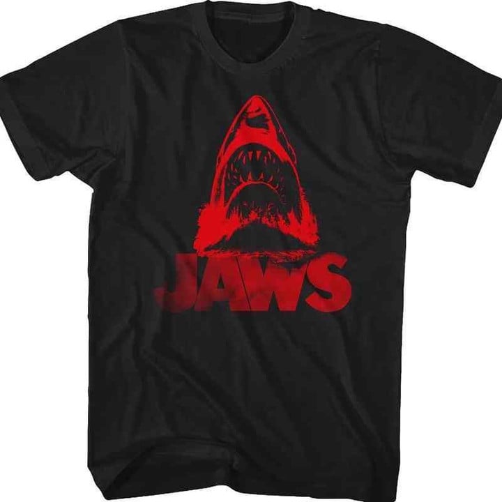 Red Shark Jaws T-Shirt 80s Movie T Shirt