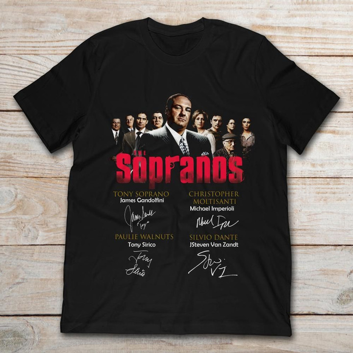 TV Series The Sopranos With The Actors Signature T Shirt gmc_created Halloween Shirts T Shirt