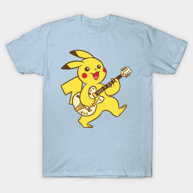 Rock And Thunder T-Shirt Anime guitar Nintendo Parody Pikachu Pokemon Video Game T Shirt