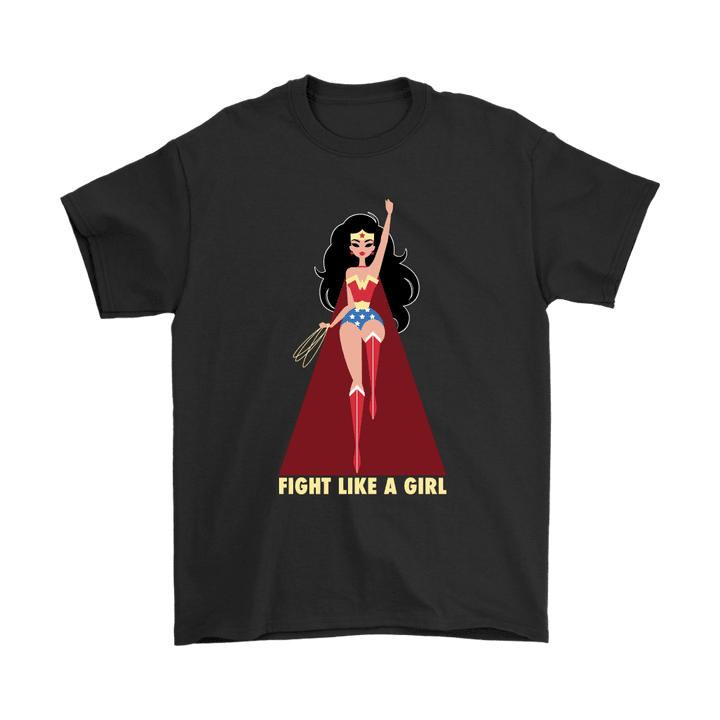 Fight Like A Girl Cartoonish Wonder Woman Shirts DC Comics fight GIRL Wonder Woman T Shirt