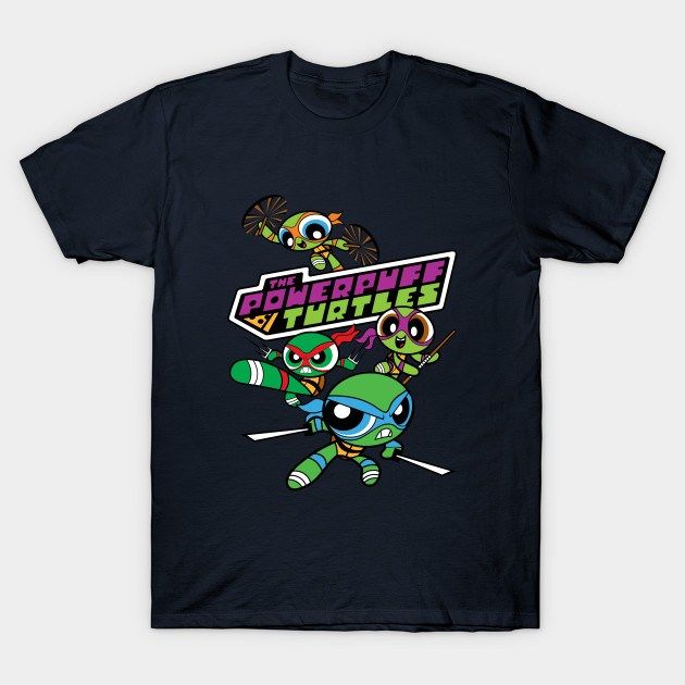 The Powerpuff Turtles T-Shirt Cartoon Mashup Teenage Mutant Ninja Turtles The Powerpuff Girls TMNT TV T Shirt
