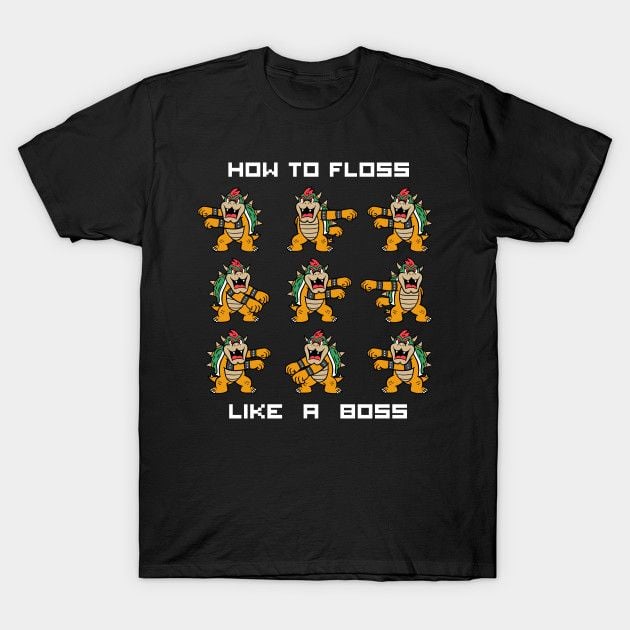 Floss Boss T-Shirt Bowser Nintendo Super Mario Bros Video Game T Shirt