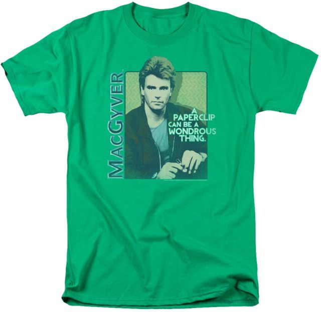 MacGyver Paperclip T-Shirt Celebrity Macgyver Quote Richard Dean Anderson TV T Shirt