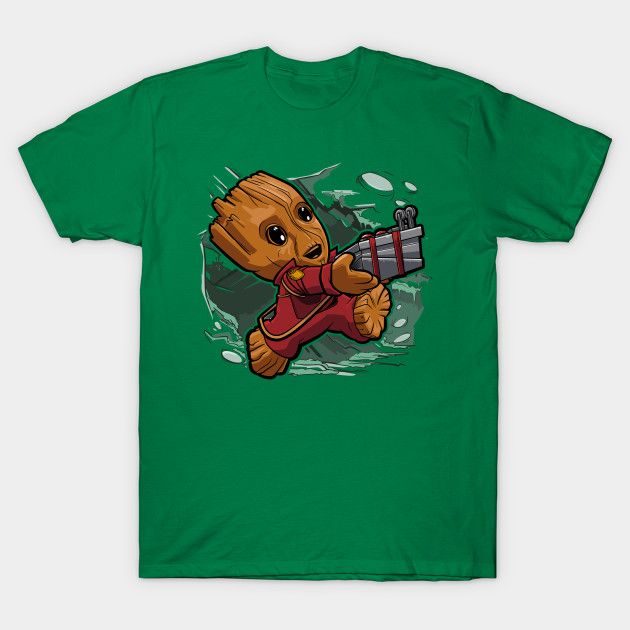 Super Tiny Guardian T-Shirt Groot Guardians of the Galaxy Marvel Comics Parody Super Mario Bros Superhero T Shirt