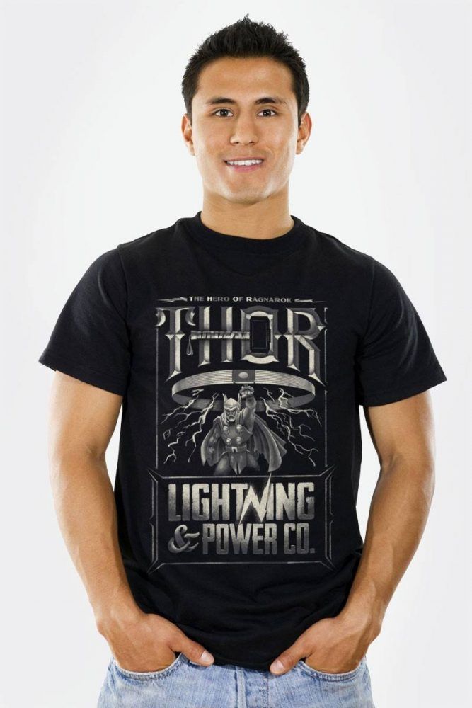 Lightning Power Co. T-Shirt Thor The Avengers Shirt Marvel Comics Superhero Thor T Shirt