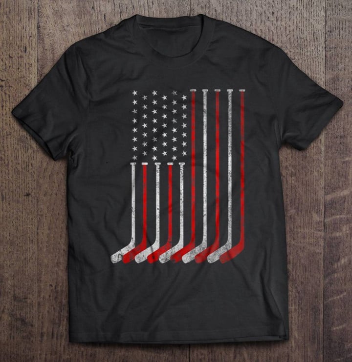 Ice Hockey American Flag 4th Of July Sport T Shirt