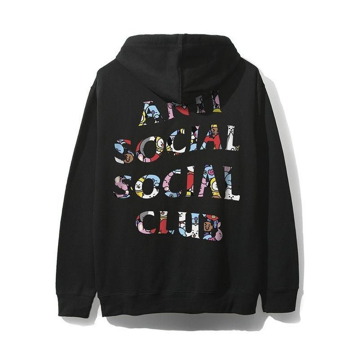 Antisocial Social Club X BT21 Collab - Blended Black Hoodie