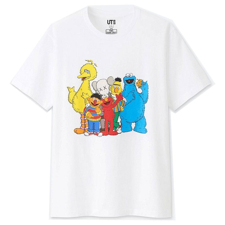 Kaws x Sesame Street Graphic T-Shirt By Uniqlo - White