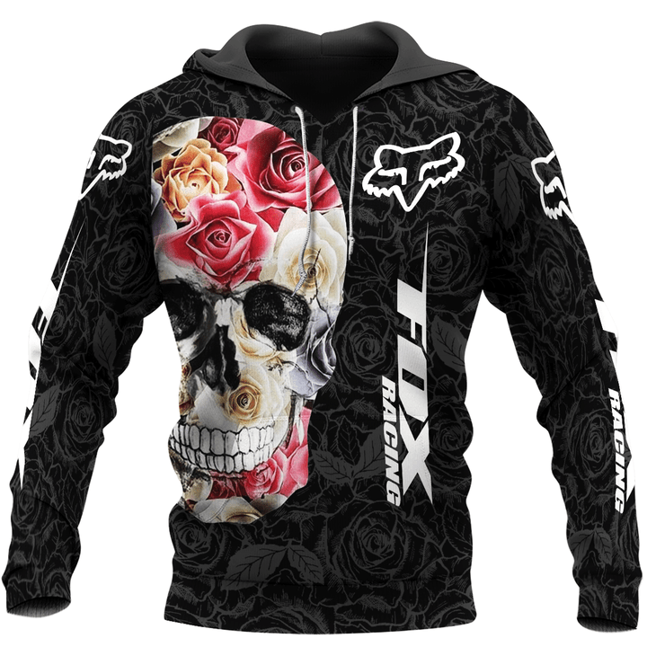 [UNIQUE] FOX RACING SKULL AND ROSES HOODIE