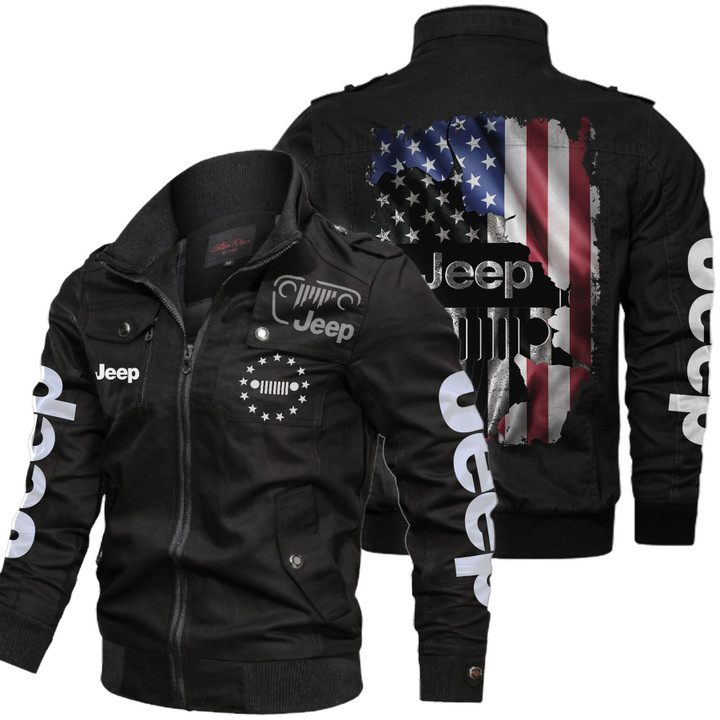 [PREMIUM] Jeep US Flag Outdoor Jacket Stand Collar