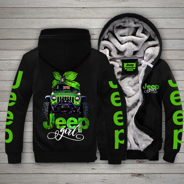 [PREMIUM] New Jeep Girl Green NightSky Fleece Zip Hoodie